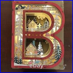 NEW ANTHROPOLOGIE Monogram Wonderland Light-Up Scene Christmas Letter B