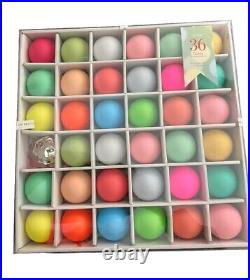 NEW Anthropologie 2 Matte Glass Baubles Set of 35 (1 Missing) Holiday Ornaments NEW Anthropologie 2 Matte Glass Baubles Set of 35 (1 Missing) Holiday Ornaments