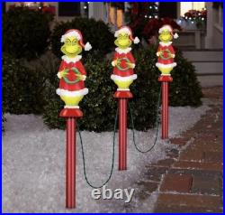 NEW Christmas Dr. Seuss The Grinch LED Lightshow Outdoor Pathway Markers Stakes