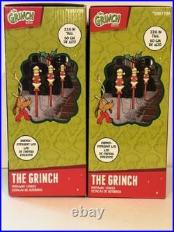 NEW Christmas Dr. Seuss The Grinch LED Lightshow Outdoor Pathway Markers Stakes