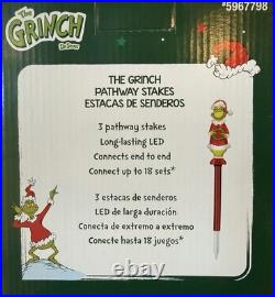 NEW Christmas Dr. Seuss The Grinch LED Lightshow Outdoor Pathway Markers Stakes