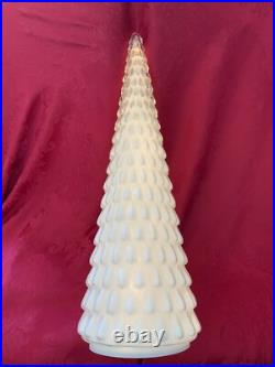 NEW FLAWLESS Exquisite POTTERY BARN White LED LIT Timer Glass 27 CHRISTMAS TREE