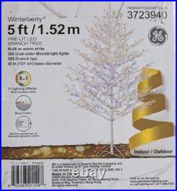 NEW GE Color Choice 5-ft Winterberry Pre-lit White Artificial Christmas Tree