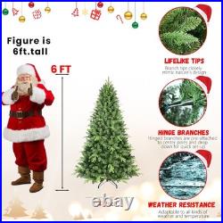 NEW Green Classic Artificial Christmas Tree Hinged with Foldable Stand 4-9Foot