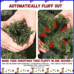 NEW Green Classic Artificial Christmas Tree Hinged with Foldable Stand 4-9Foot