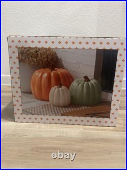 NEW Hobby Lobby Fall Halloween Stackable Pumpkins Orange Nesting Decorative Set NEW Hobby Lobby Fall Halloween Stackable Pumpkins Orange Nesting Decorative Set