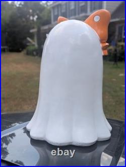 NEW IN-HAND Halloween Summerween Large Ghost with Orange & White Polka Dot Bow