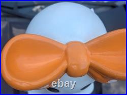 NEW IN-HAND Halloween Summerween Large Ghost with Orange & White Polka Dot Bow