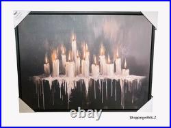 NEW Kirklands LED Light Up Spooky Candles Framed Wall Art Halloween 23 X 31