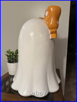 NEW LARGE 24 Halloween Summerween Large Ghost with Orange & White Polka Dot Bow