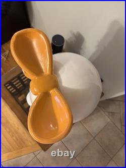 NEW LARGE 24 Halloween Summerween Large Ghost with Orange & White Polka Dot Bow