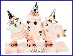 NEW MacKenzie-Childs Hocus Pocus Ghost Trio Figurine, Rosy Check/Multi, $149.95