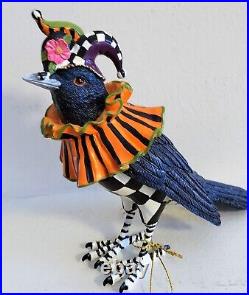 NEW Mackenzie Childs 7 MASQUERADE CROWS Hand-Painted Resin Fun Party Birds