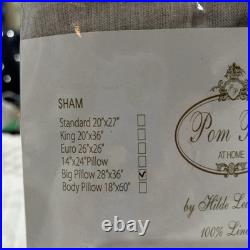 NEW Pom Pom at Home CHARLIE Big Pillow Case FLAX Linen 26x36 Hilde Leiaghat