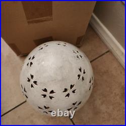 NEW Pottery Barn Ceramic Pierced Punched WHITE Large Egg Luminary EASTER