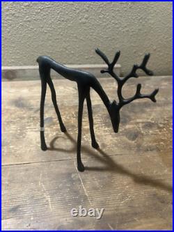 NEW Pottery Barn Christmas Bronze Sculpted Reindeer Set of 3 SOLD OUT