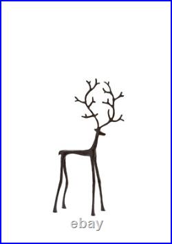 NEW Pottery Barn Christmas Bronze Sculpted Reindeer Set of 3 SOLD OUT