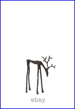 NEW Pottery Barn Christmas Bronze Sculpted Reindeer Set of 3 SOLD OUT