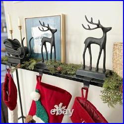 NEW Pottery Barn Christmas Santa's Sleigh Or Reindeer Bronze Stocking Holder BOX