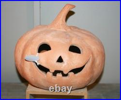 NEW Pottery Barn Terracotta Pumpkin MEDIUM Jack O'Lantern Luminary Orange In Box