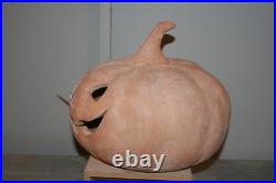 NEW Pottery Barn Terracotta Pumpkin MEDIUM Jack O'Lantern Luminary Orange In Box