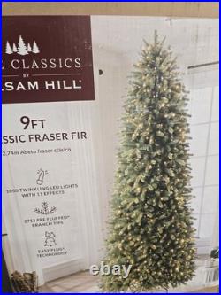 NEW Prelit Balsam Hill 9ft Artificial Fraser Fir Christmas Tree, CHANGING COLOR
