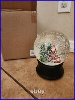 NEW RARE Pottery Barn Santa Snow Globe Musical Christmas Holiday