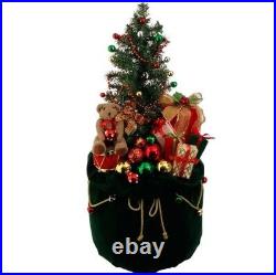 NEW! RAZ Imports31.5 Christmas Lighted Tree and Sack with Presents in Bag