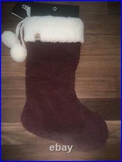 NEW UGG Lita\Classic Sherpa Christmas Stocking in Burgundy NWT