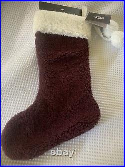 NEW UGG Lita\Classic Sherpa Christmas Stocking in Burgundy NWT