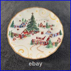 NEW Williams Sonoma Twas the Night Before Christmas Dinner Plate Snowy Village