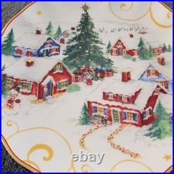 NEW Williams Sonoma Twas the Night Before Christmas Dinner Plate Snowy Village