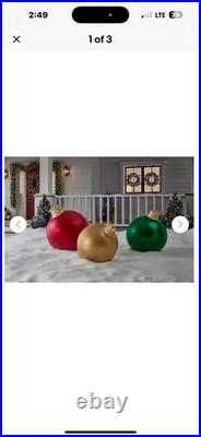 NIB 3-Piece Jumbo Ornament Set Holiday Yard Decoration