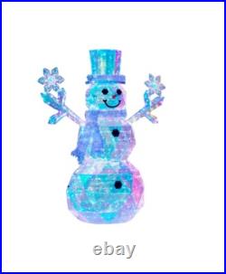 NIB Member's Mark 570 LED Pre-Lit Prismatic Snowman Iridescent Christmas 6ft