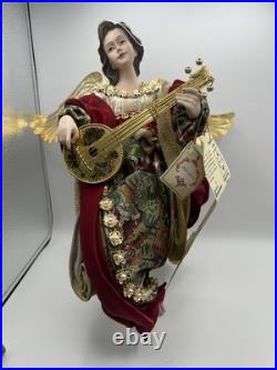 NIB Pair 2 Mark Roberts 16 Christmas Flying Angel Figurines Instrument