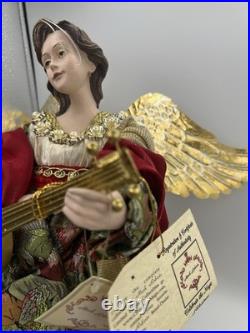 NIB Pair 2 Mark Roberts 16 Christmas Flying Angel Figurines Instrument