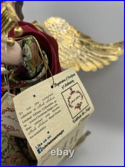 NIB Pair 2 Mark Roberts 16 Christmas Flying Angel Figurines Instrument