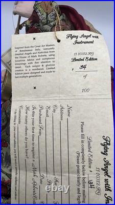 NIB Pair 2 Mark Roberts 16 Christmas Flying Angel Figurines Instrument