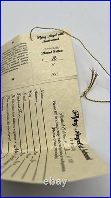 NIB Pair 2 Mark Roberts 16 Christmas Flying Angel Figurines Instrument