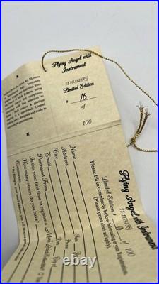 NIB Pair 2 Mark Roberts 16 Christmas Flying Angel Figurines Instrument