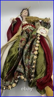 NIB Pair 2 Mark Roberts 16 Christmas Flying Angel Figurines Instrument