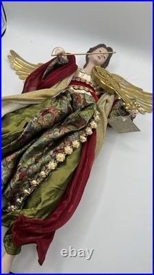 NIB Pair 2 Mark Roberts 16 Christmas Flying Angel Figurines Instrument