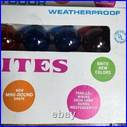 NOS VTG Radiant Sphere Brite Colored Christmas Outdoor String Lights With Clips