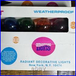 NOS VTG Radiant Sphere Brite Colored Christmas Outdoor String Lights With Clips
