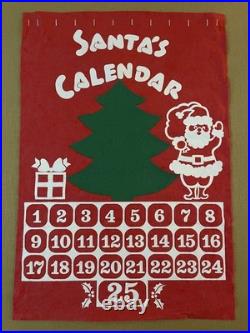 NOS Vintage Christmas Advent Calendar Santa Countdown Wall Hanging Original Box