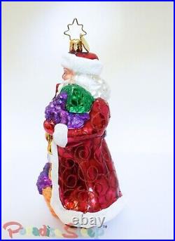 NWOT Christopher Radko, Santa with Wine Glass Ornament. RARE, Retired