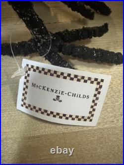 NWT Mackenzie Childs Velvet and Check Set of 3 Crows feathers black birds