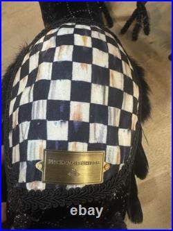 NWT Mackenzie Childs Velvet and Check Set of 3 Crows feathers black birds