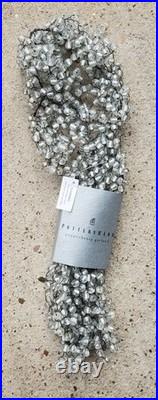 NWT RARE Pottery Barn Silver Clear Glass Pepperberry Garland 5ft Holiday Decor