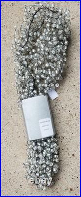 NWT RARE Pottery Barn Silver Clear Glass Pepperberry Garland 5ft Holiday Decor